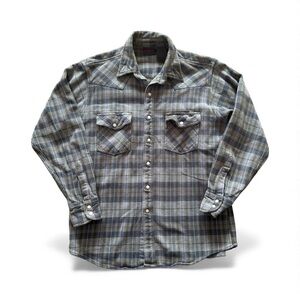 Vintage Dakota Flannel Shirt Mens Large Pearl Snap Heavyweight